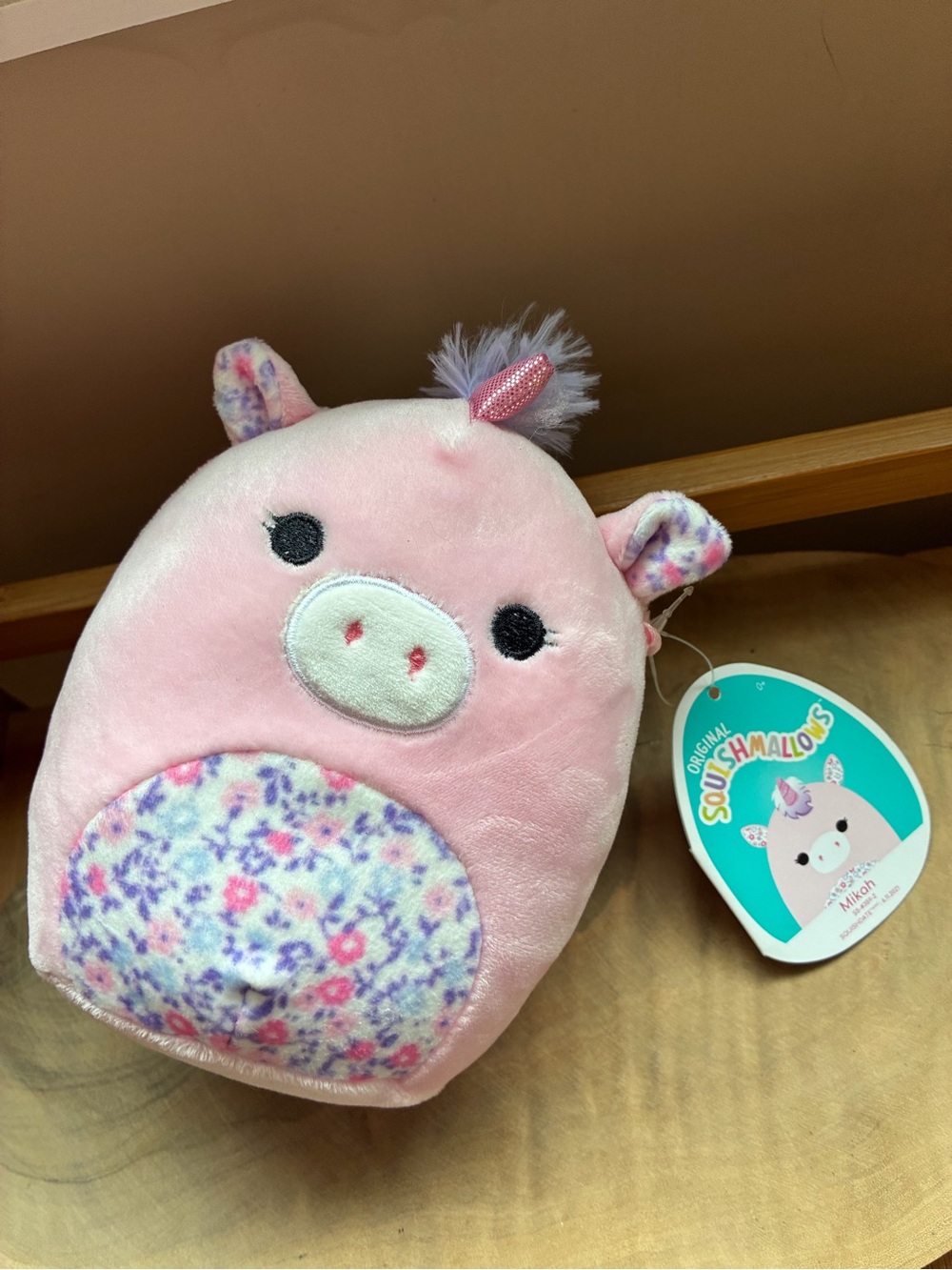 Squishmallows Mikah Pink Floral Unicorn Pig 6” Plush BNWT Rare Kellytoy